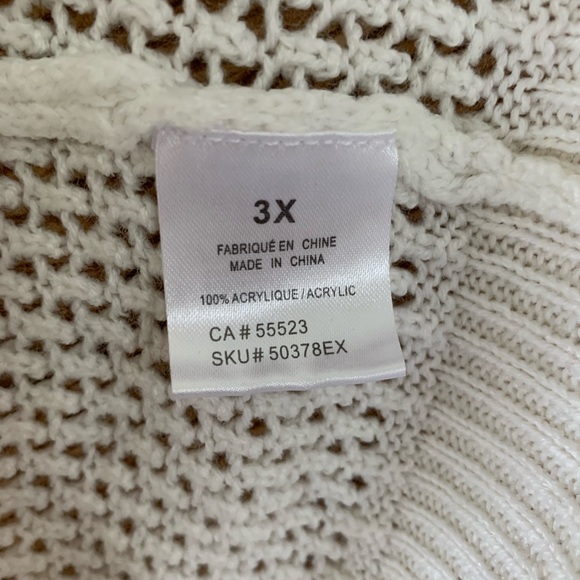 CREAM CROCHET TOP SUMMER BOHO KNIT LAYER 3X - Picture 4 of 7